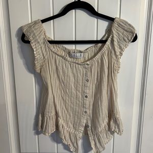 Crème off the shoulder top